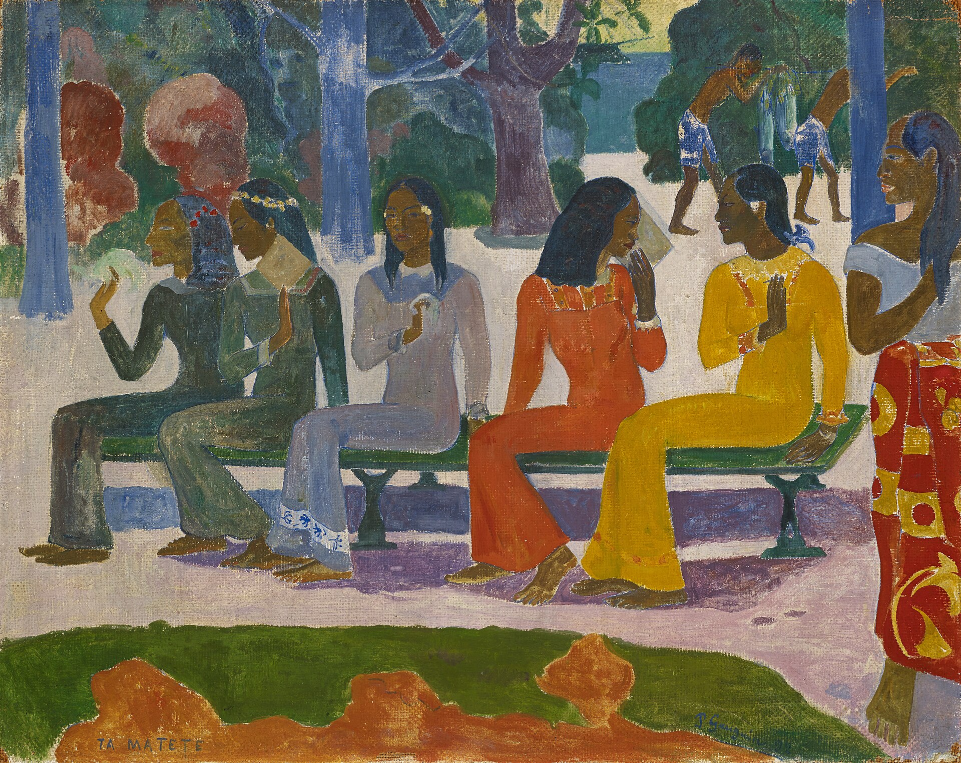 Imagem de referência de Ta Matete (O Mercado), descrito nos dados abertos como pintura de Paul Gauguin