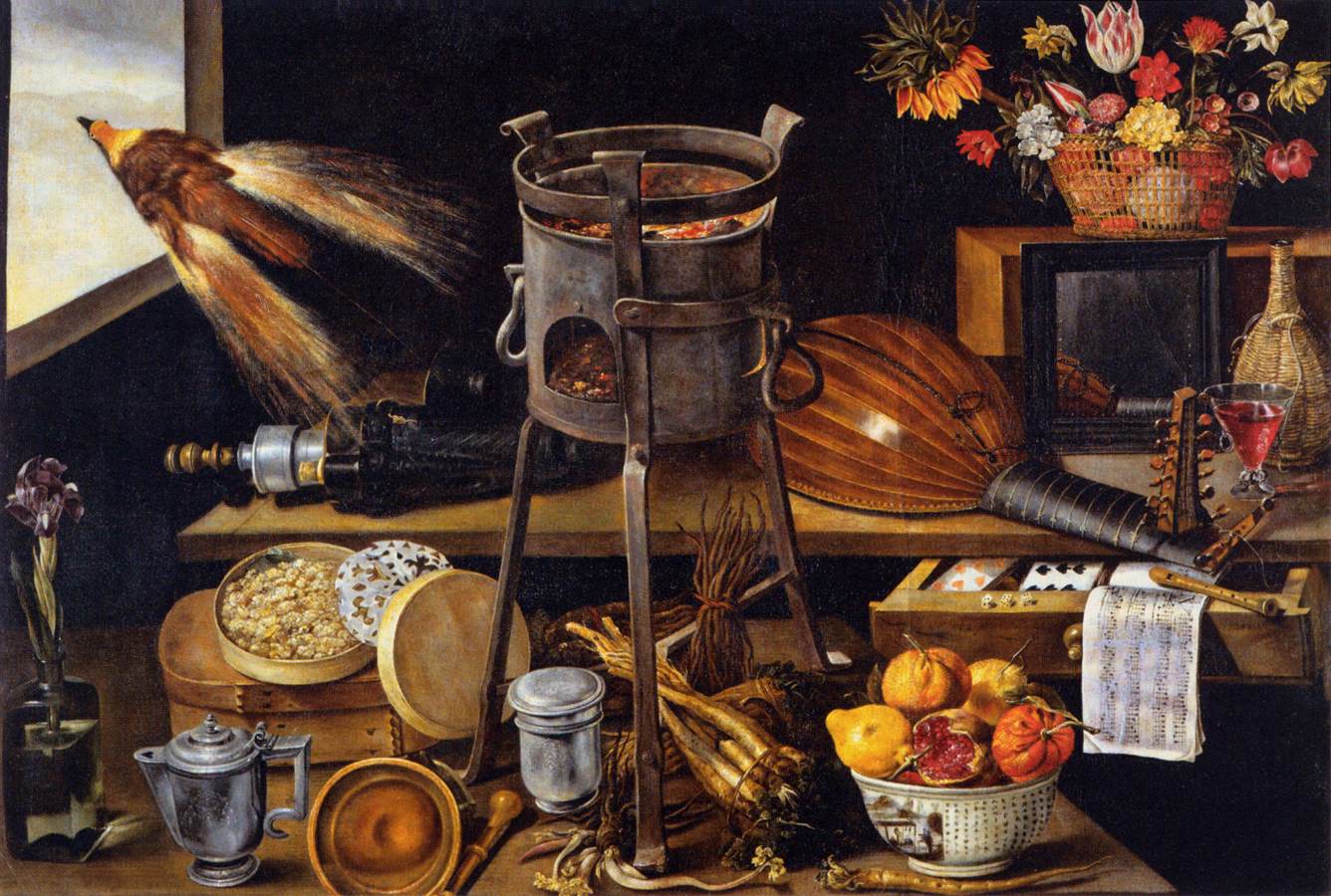 Imagem de referência de Os cinco sentidos e os quatro elementos, descrito nos dados abertos como pintura de Jacques Linard