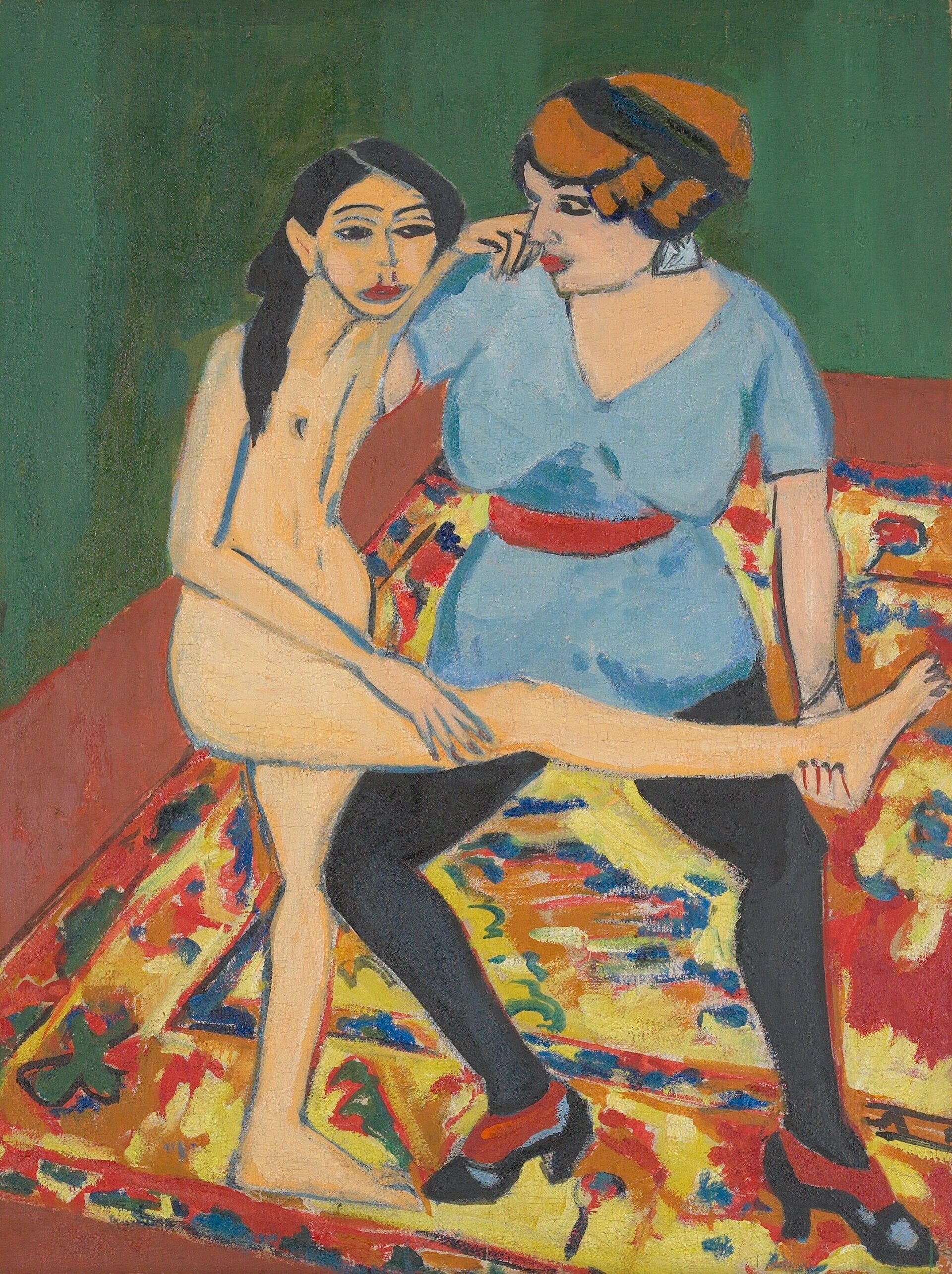 Imagem de referência de Lição de ballet, descrito nos dados abertos como pintura de Ernst Ludwig Kirchner