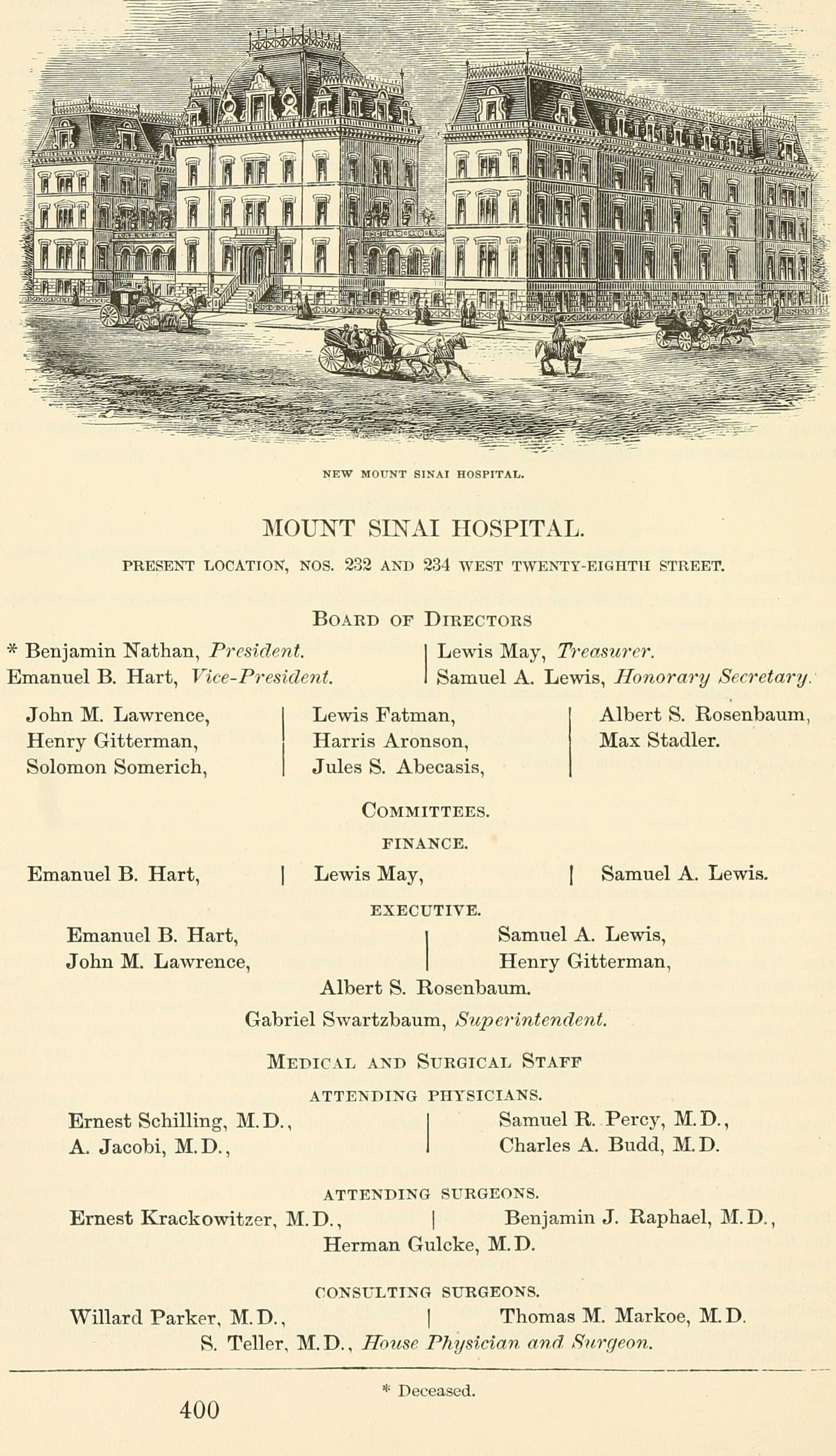 Imagem de referência relacionada a Hospital Mount Sinai, item descrito como hospital na Cidade de Nova Iorque