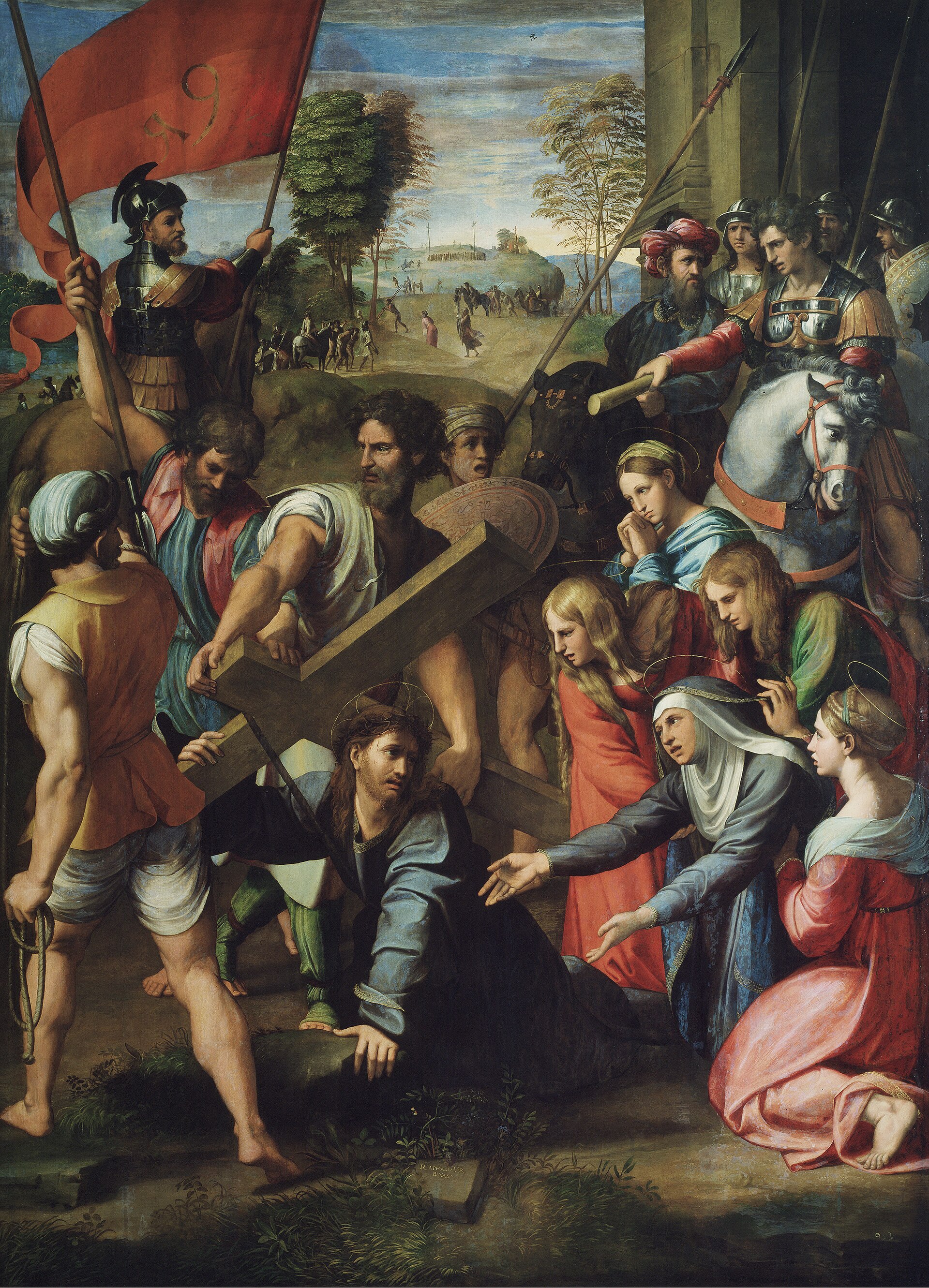 Imagem de referência de Cristo Caindo no Caminho para o Calvário, descrito nos dados abertos como pintura de Rafael Sanzio