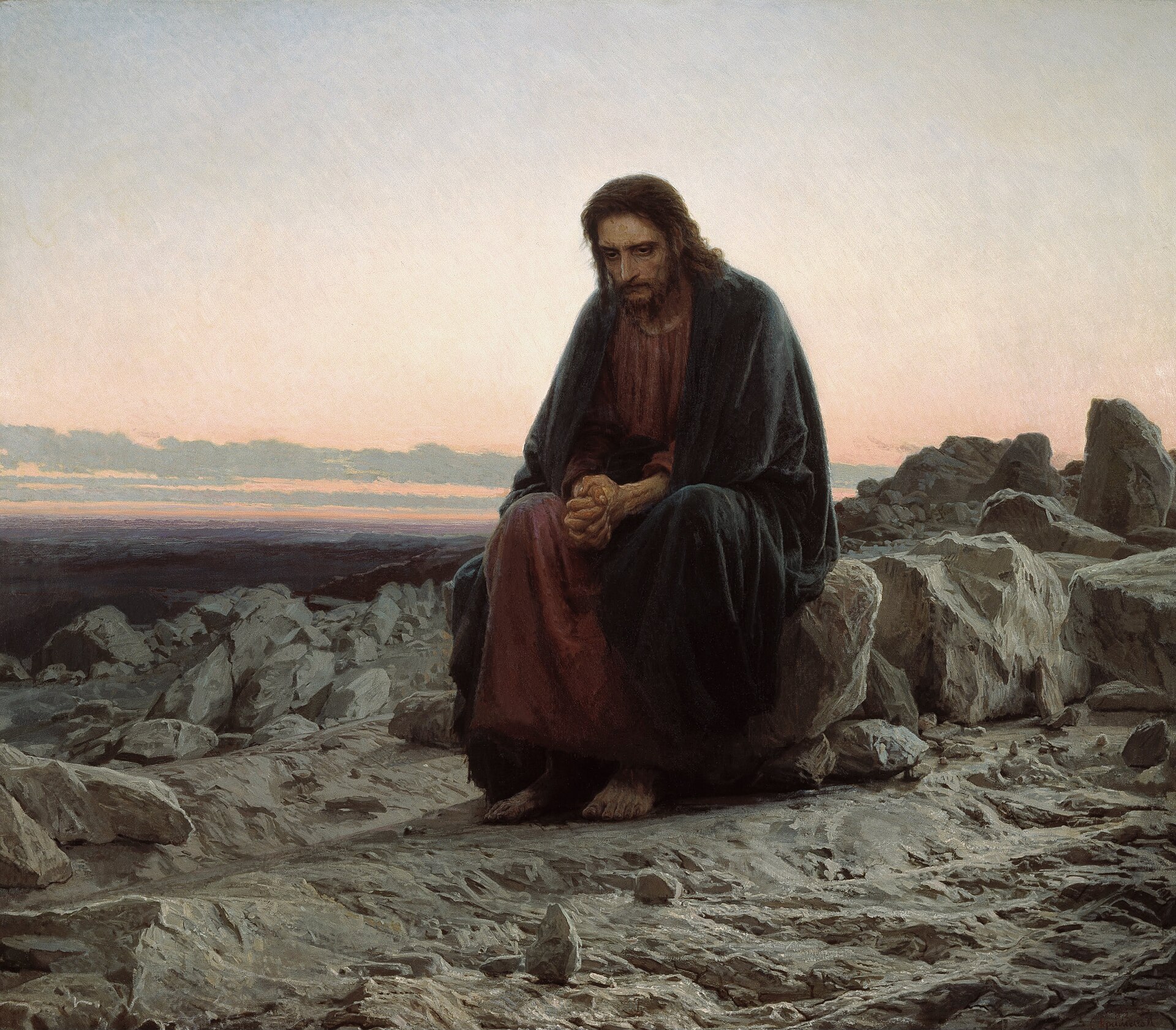 Imagem de referência de Cristo no Deserto, descrito nos dados abertos como pintura de Ivan Kramskoy