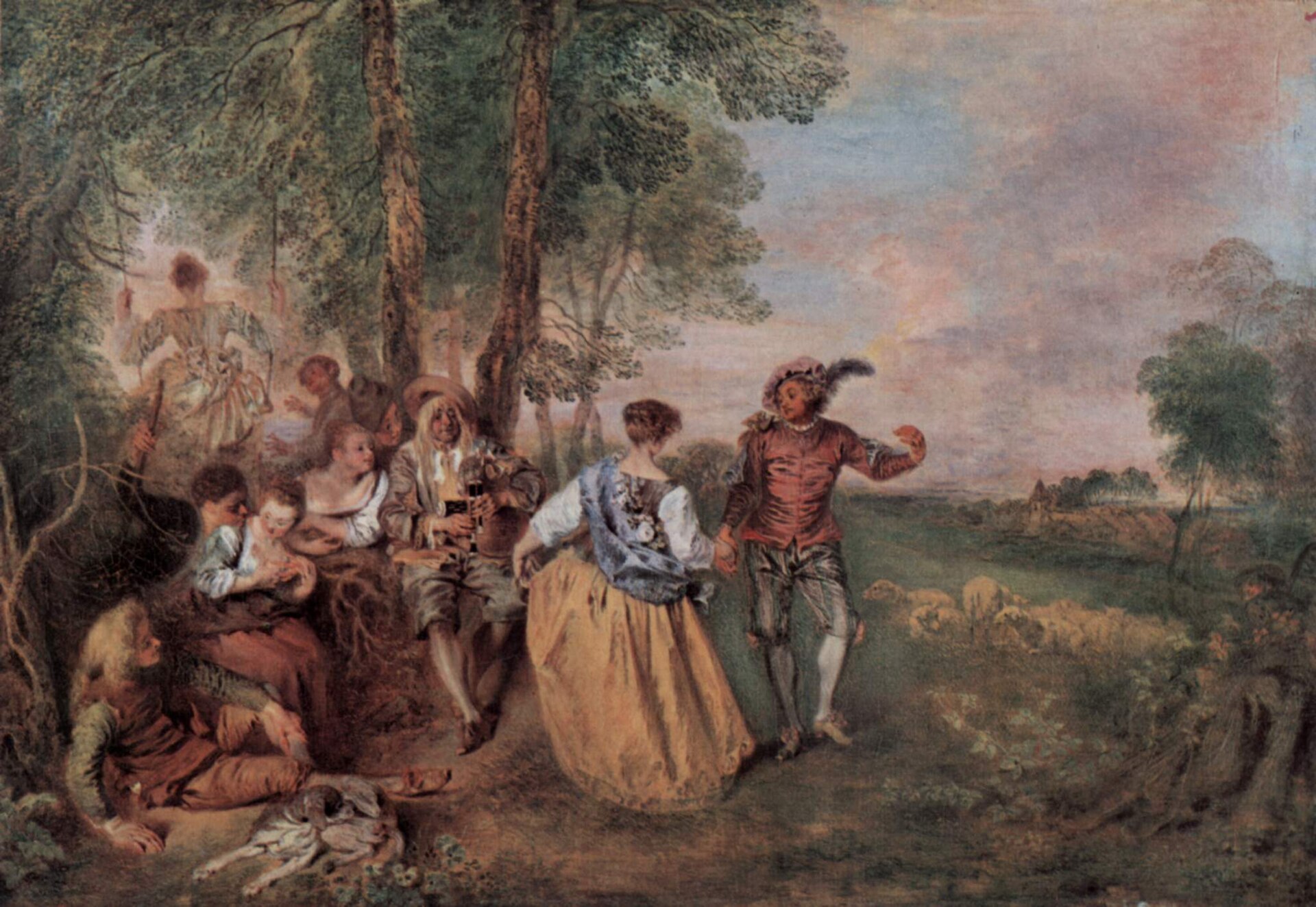 Imagem de referência de Os Pastores, descrito nos dados abertos como pintura de Antoine Watteau