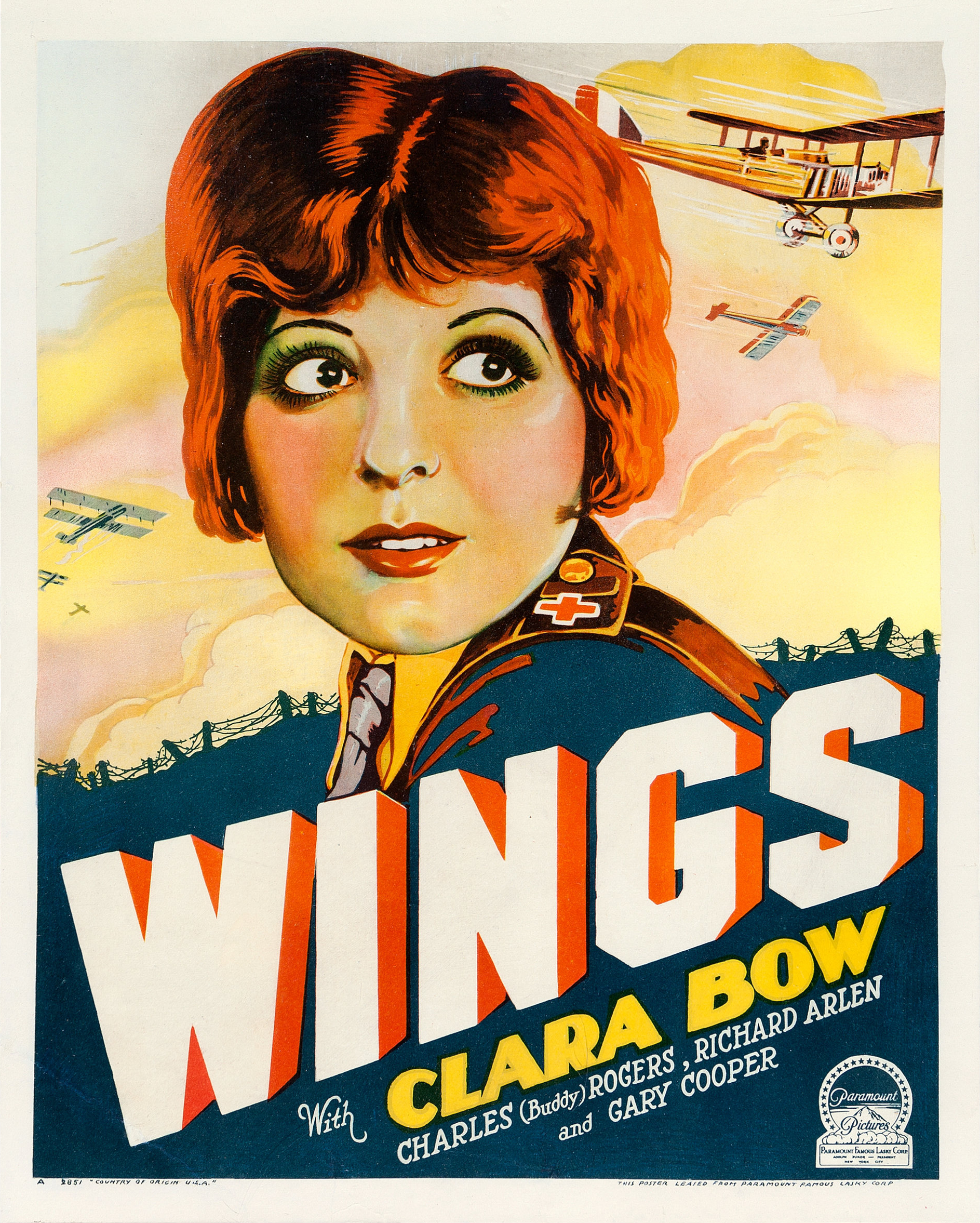 Imagem de referência relacionada a Asas, item descrito como filme de 1927 dirigido por William A. Wellman e Harry d’Abbadie d’Arrast