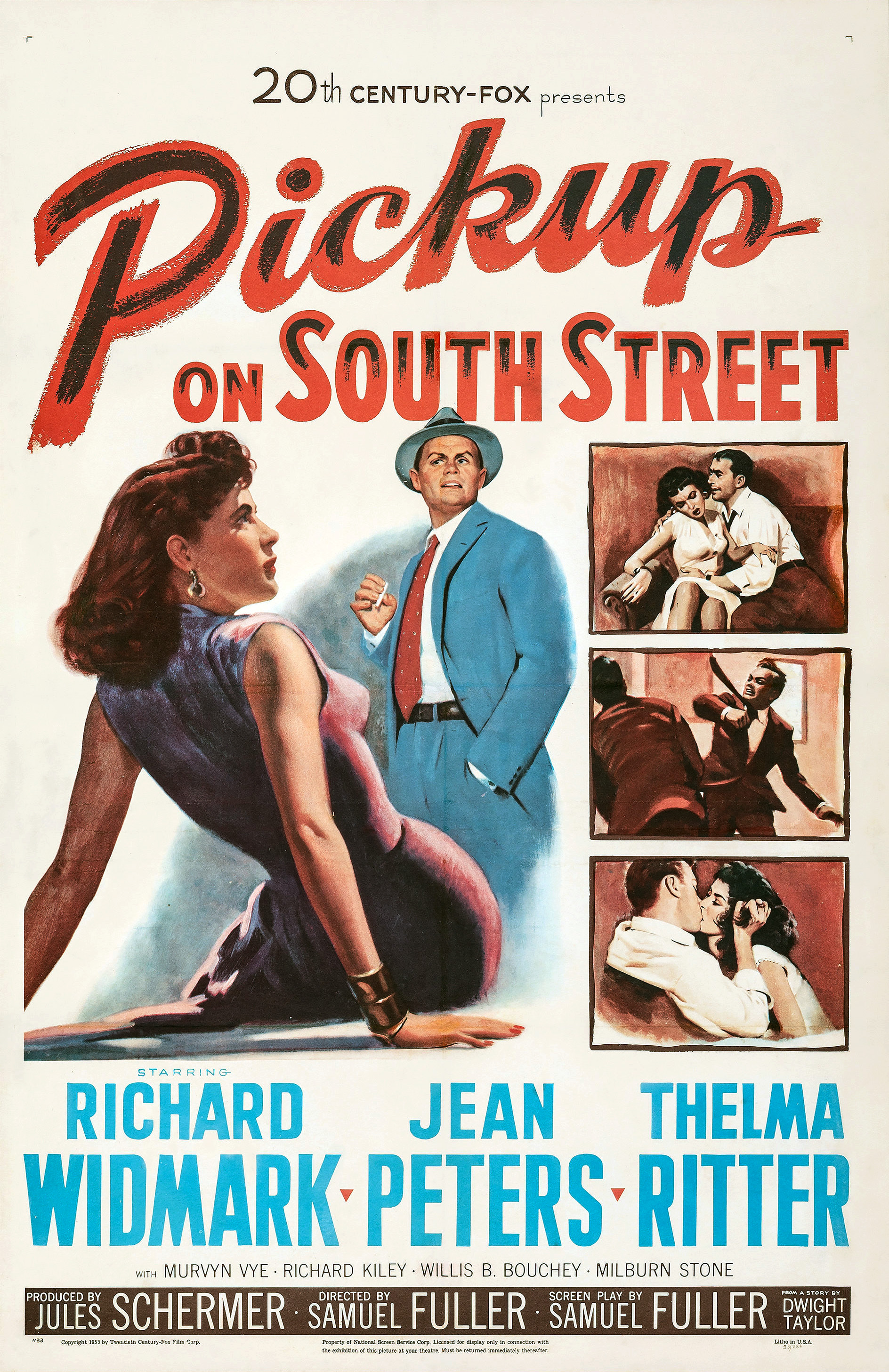 Imagem de referência de Pickup on South Street, descrito nos dados abertos como filme de 1953 dirigido por Samuel Fuller