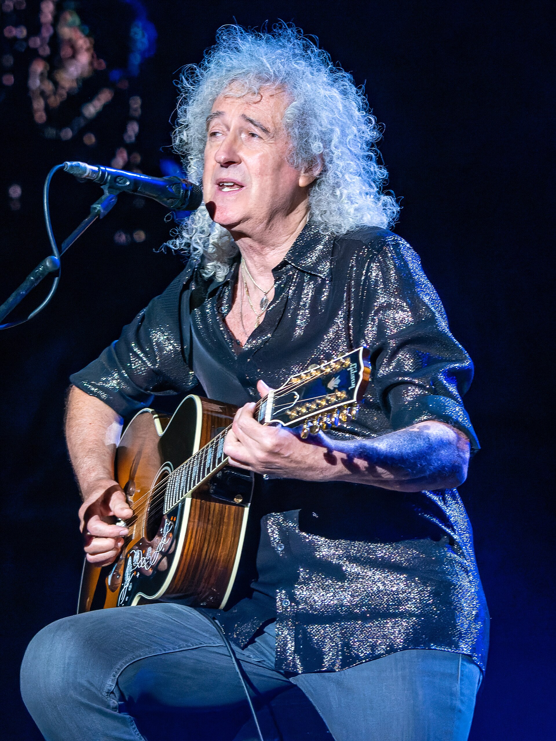 Imagem de referência de Brian May, descrito nos dados abertos como músico e astrofísico britânico