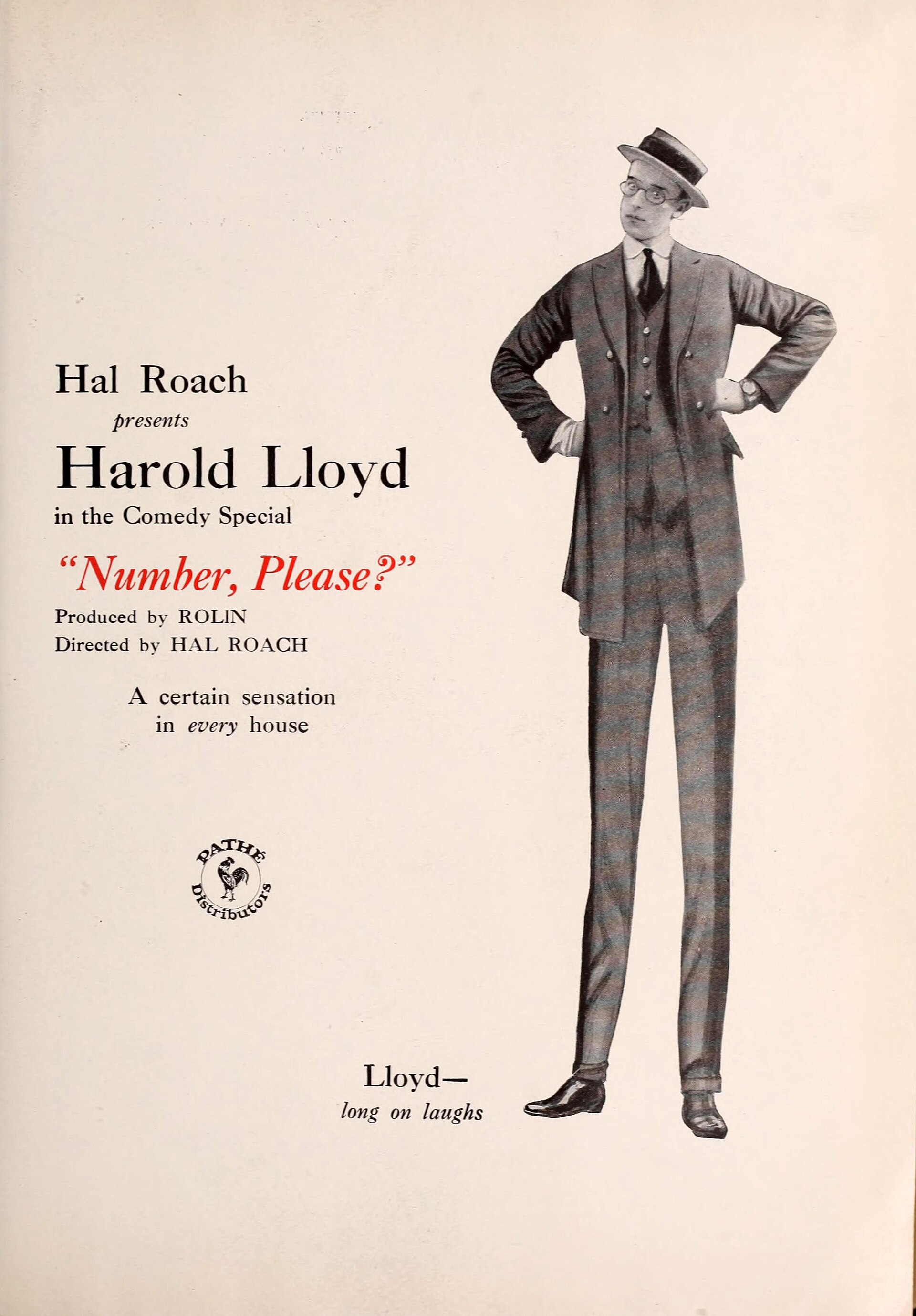 Imagem de referência de Number, descrito nos dados abertos como filme de 1920 dirigido por Hal Roach e Fred C. Newmeyer