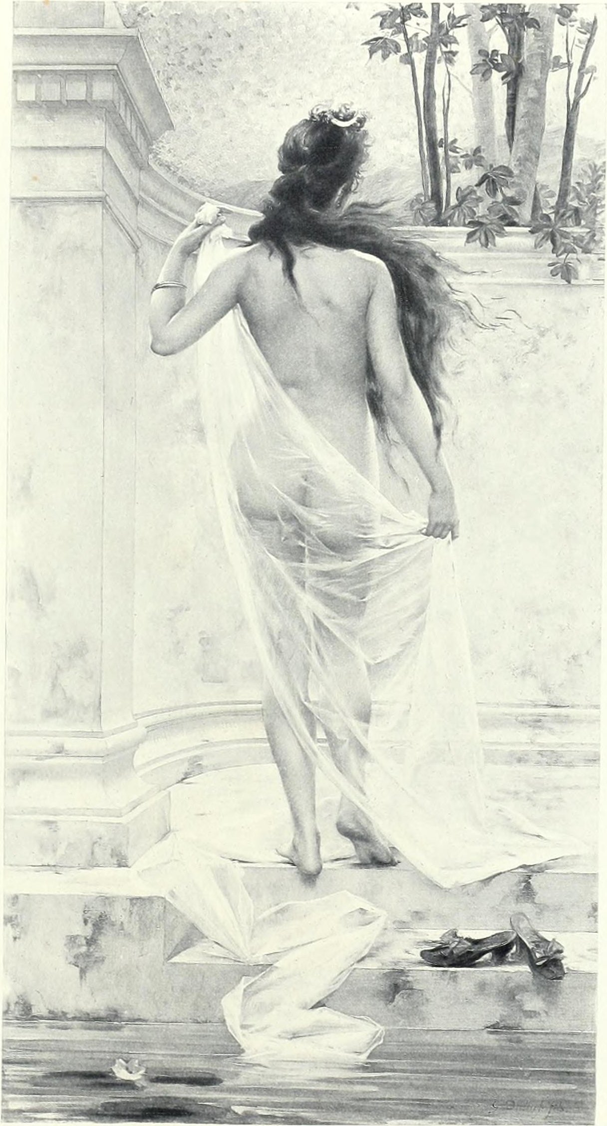 Imagem de referência de La Circassienne au Bain, descrito nos dados abertos como pintura de Merry-Joseph Blondel