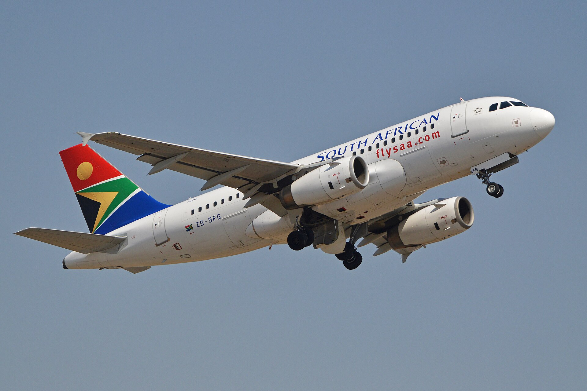 Imagem de referência de South African Airways, descrito nos dados abertos como principal companhia aérea da África do Sul