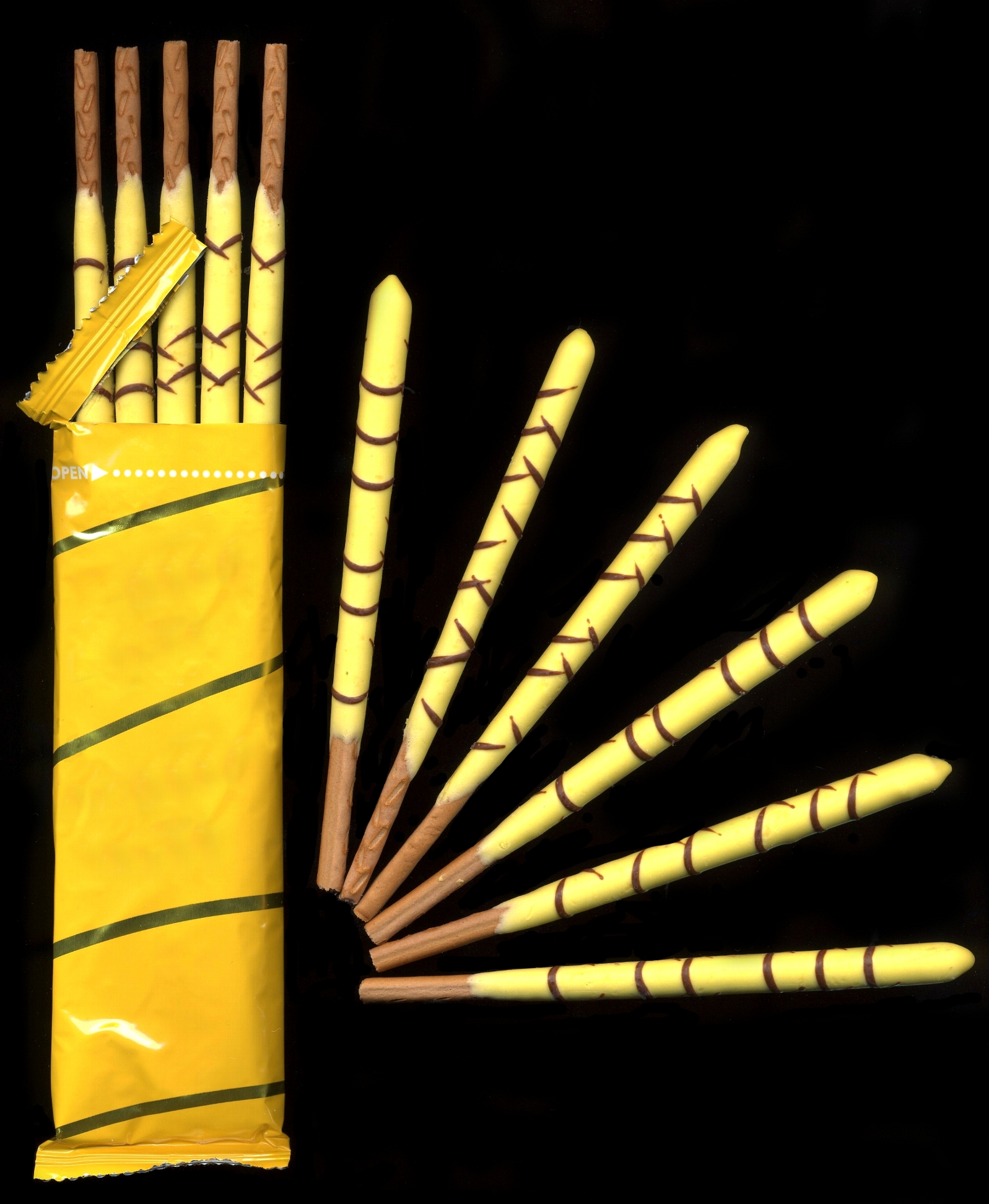 Imagem de referência de Pocky, descrito nos dados abertos como biscoito japonês