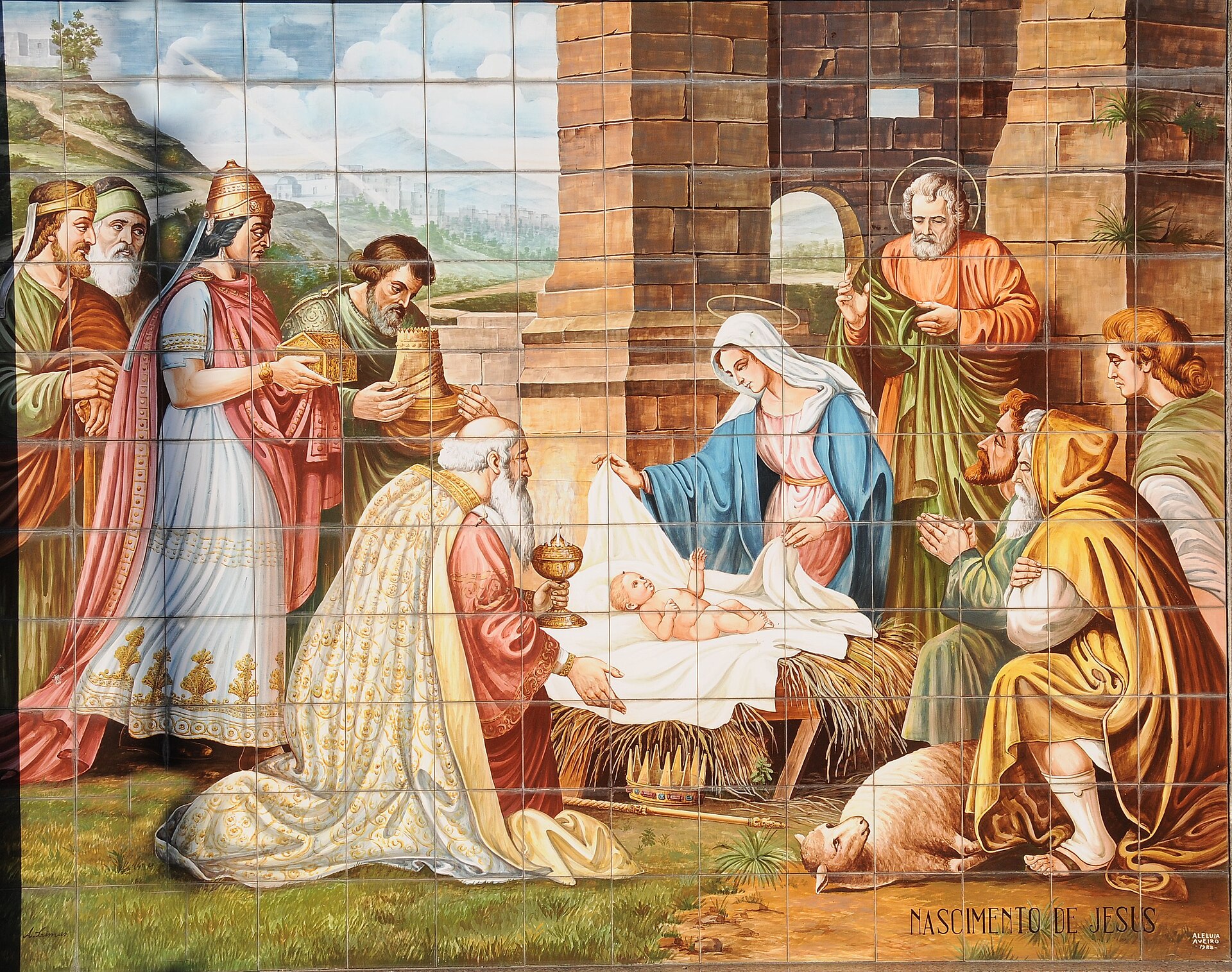 Imagem de referência de Nascimento de Jesus, descrito nos dados abertos como pintura de Marten de Vos