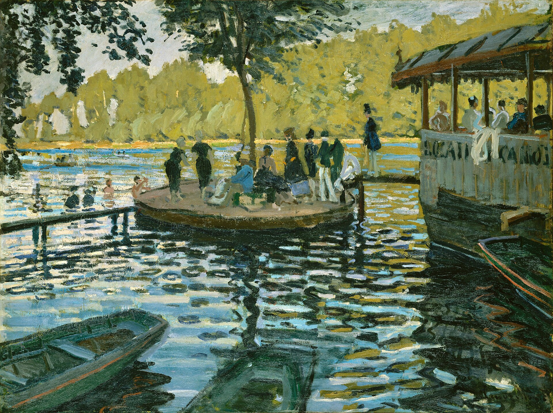 Imagem de referência de Banhistas na Grenouillière, descrito nos dados abertos como pintura de Claude Monet