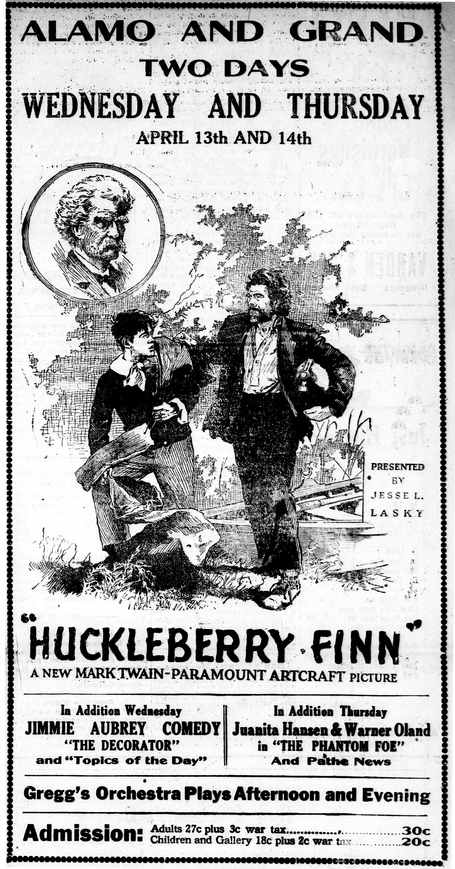 Imagem de referência de Huckleberry Finn, descrito nos dados abertos como filme de 1920 dirigido por William Desmond Taylor