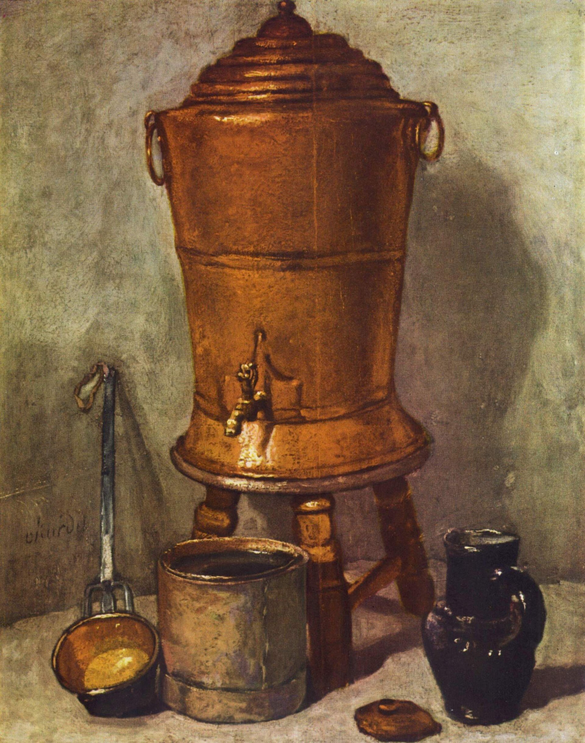 Imagem de referência de La Fontaine de cuivre, descrito nos dados abertos como pintura de Jean-Baptiste-Siméon Chardin