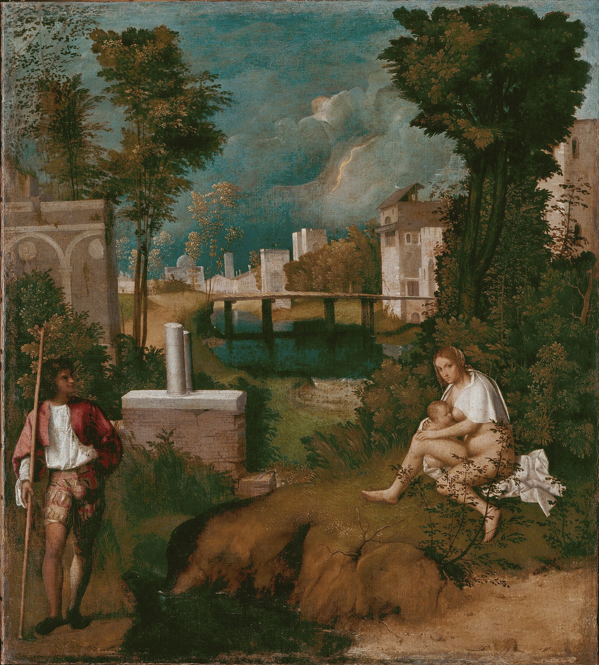 Imagem de referência de A Tempestade, descrito nos dados abertos como pintura de Giorgione