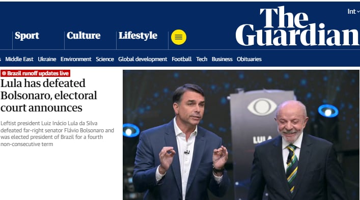 Virada inédita de Lula vira manchete pelo mundo; jornais destacam dia caótico de eleição