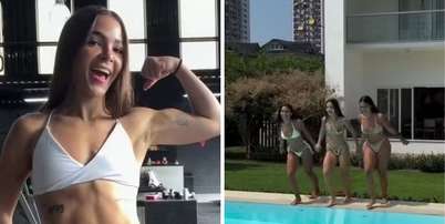 Mel Maia, atriz, mostra resultado do treino | Mel Maia curte piscina com amigas Foto: Reprodução | Instagram
