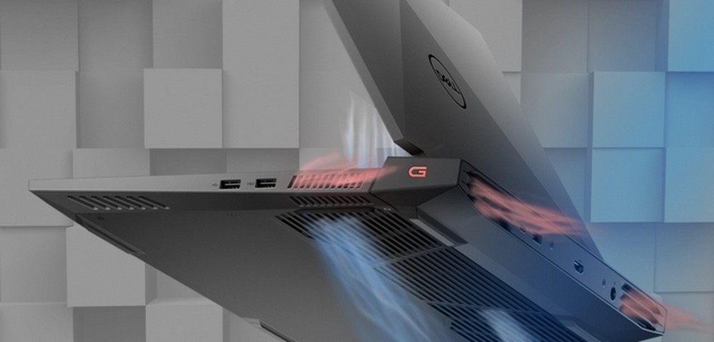 Notebook gamer Dell G15 tem quatro saídas de ar quente e sistema Game Shift para aumentar refrigeração, que contribuem para que o desempenho não caia por superaquecimento — Foto: Divulgação/Dell