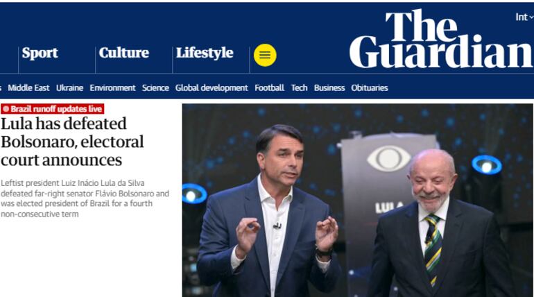 Virada inédita de Lula vira manchete pelo mundo; jornais destacam dia caótico de eleição