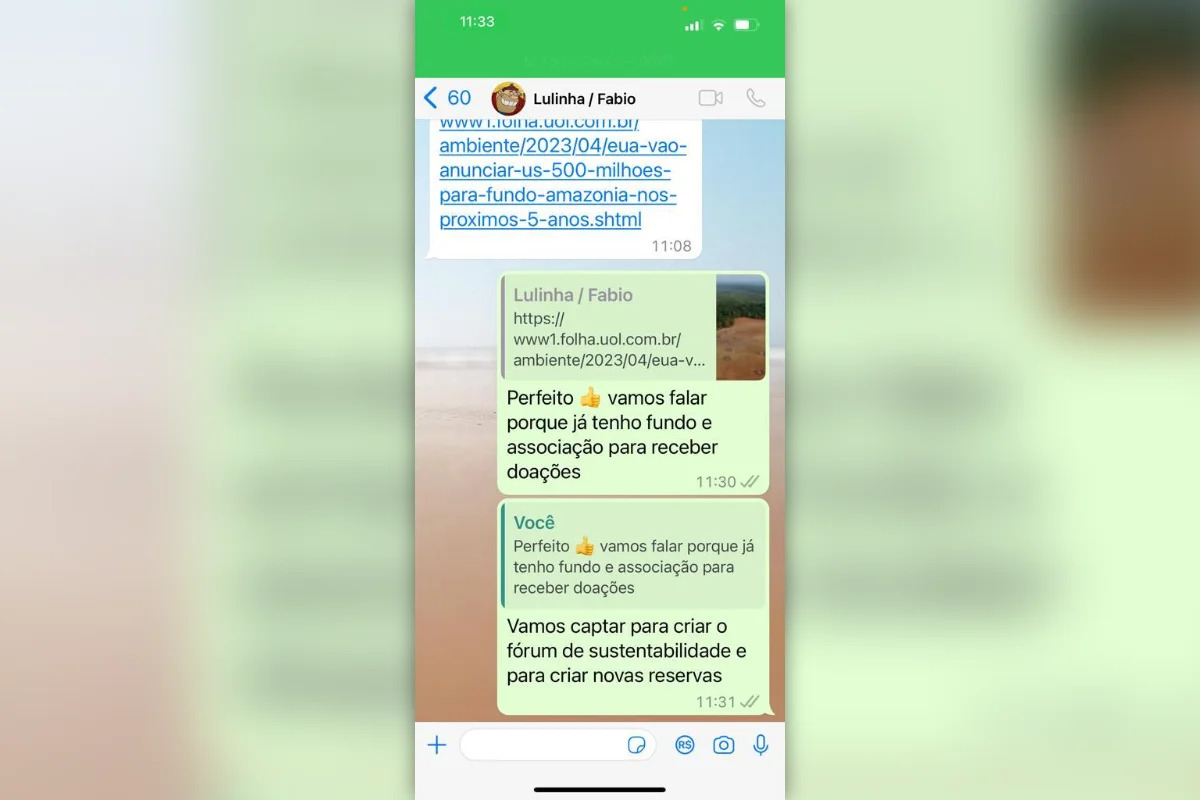 Troca de mensagens de Lulinha com Léo Slezynger