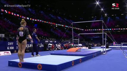 Veja apresentação de Flávia Saraiva nas barras assimétricas no Mundial de Ginástica