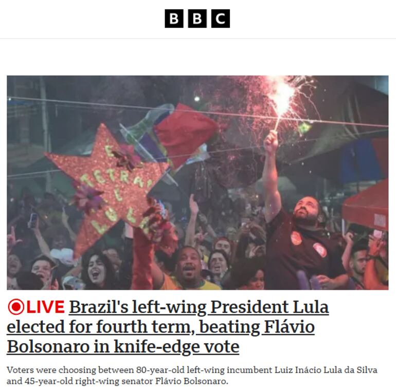 Virada inédita de Lula vira manchete pelo mundo; jornais destacam dia caótico de eleição
