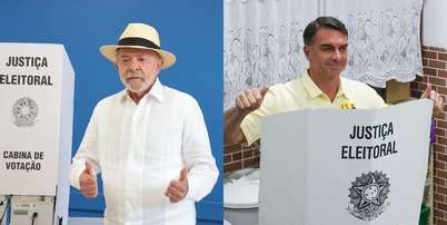 4/10/2026 - ELEIÇÕES 2026 - PRESIDÊNCIA DA REPÚBLICA - Os candidatos à Presidência da República, Flavio Bolsonaro (PL) e Luis Inacio Lula da SIlva (PT) durante votação. Fotos Werther Santana/Estadao e Pedro Kirilos/Estadão Foto: Werther Santana/Estadao e Pedro / Estadão